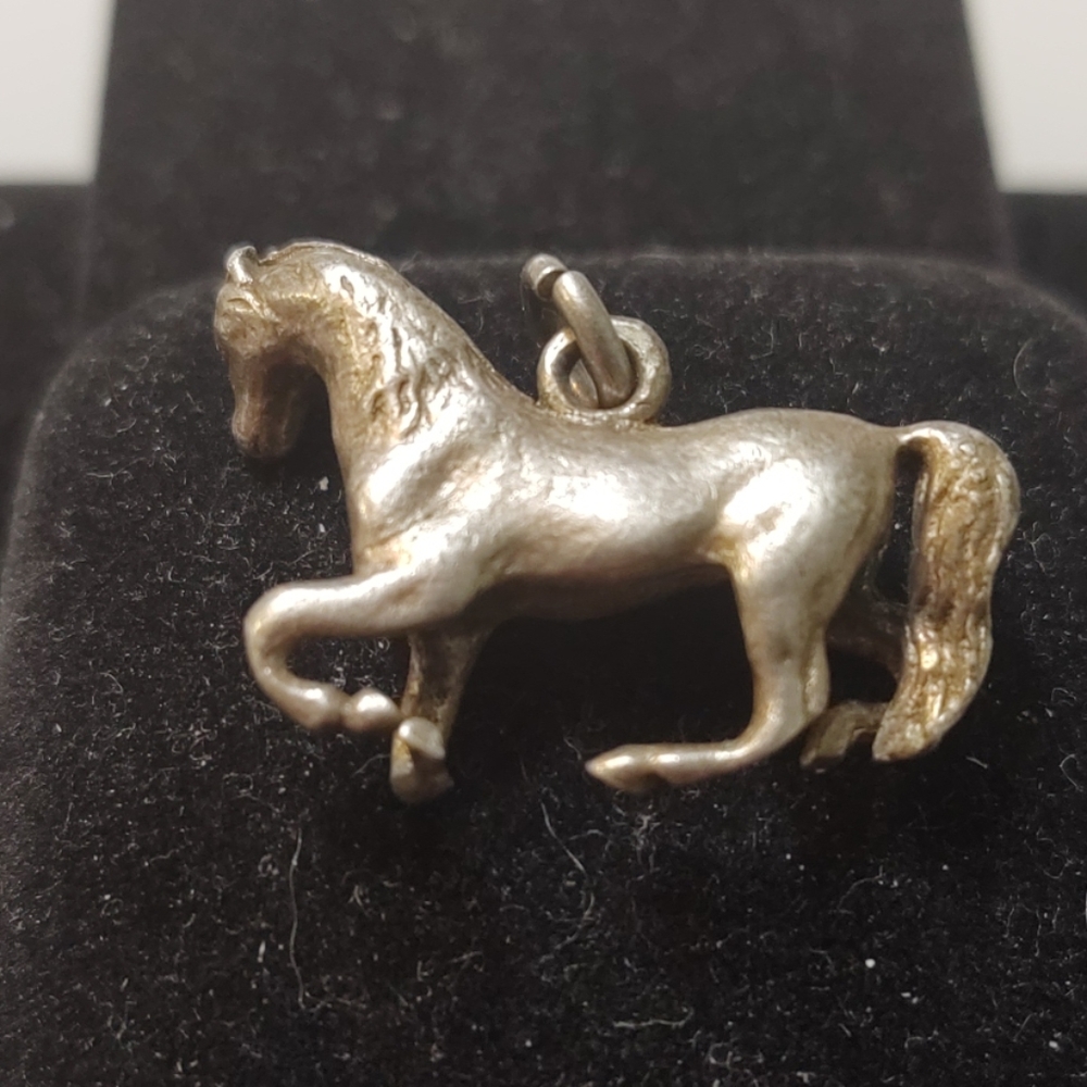 Pewter Stallion Pendant Solid Casting - image 2